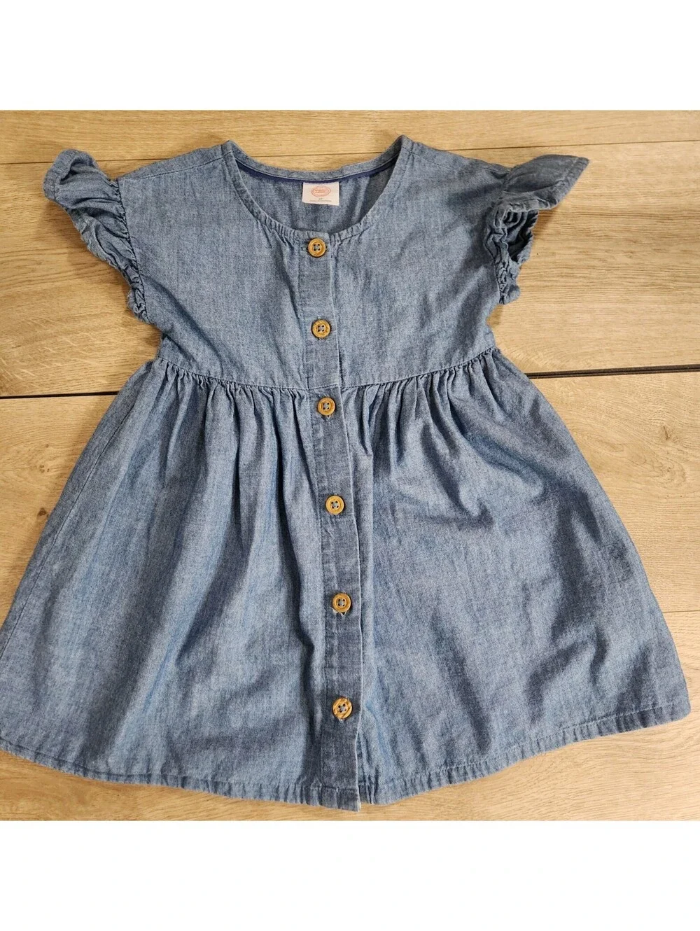 Old Navy Girls 2T Tan Cardigan Sweater Knit Equestrian Horse Pony & Denim Dress